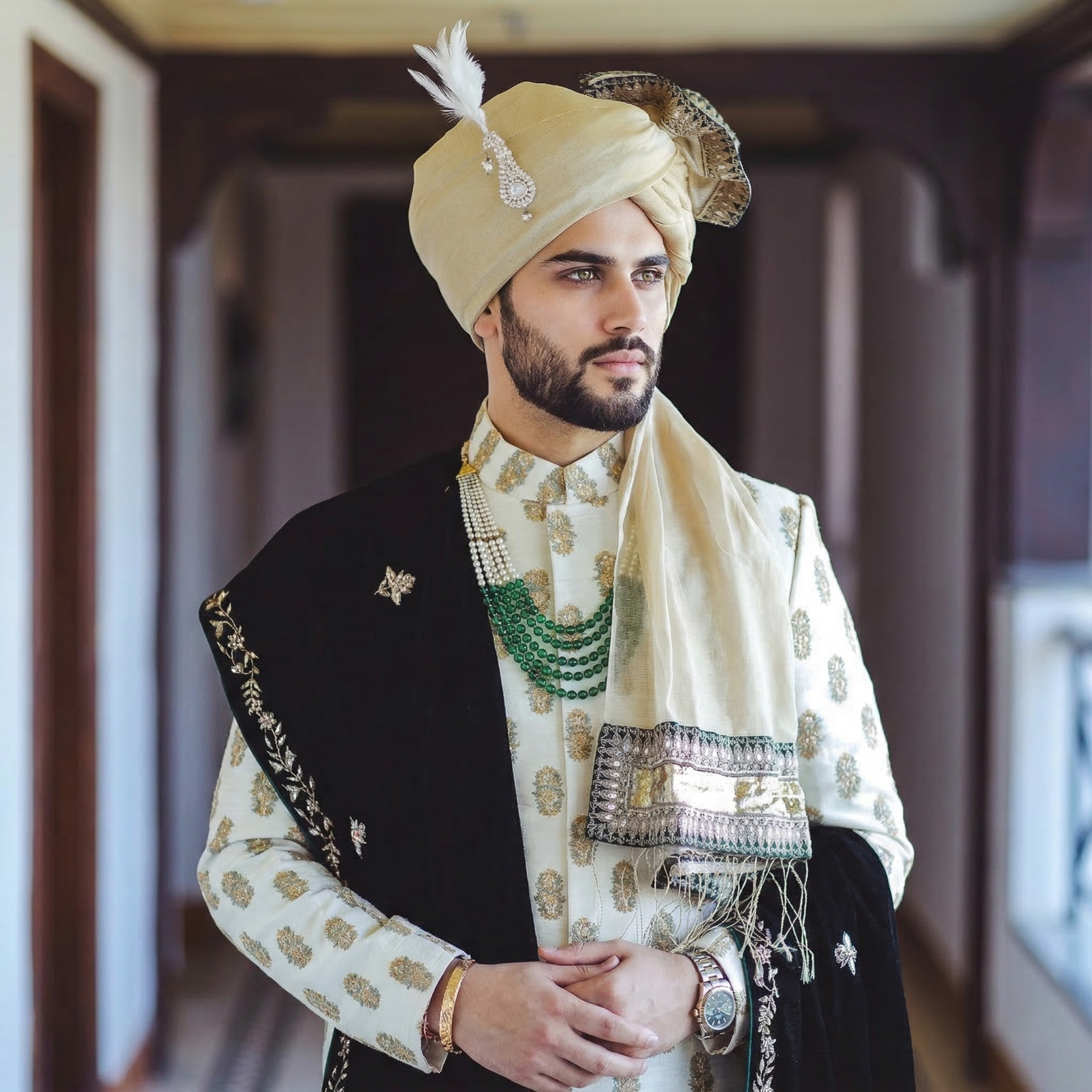 Groom in oil, timeless before