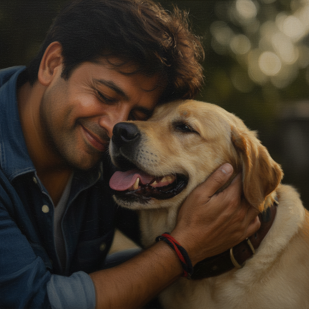 A moment with your pet after